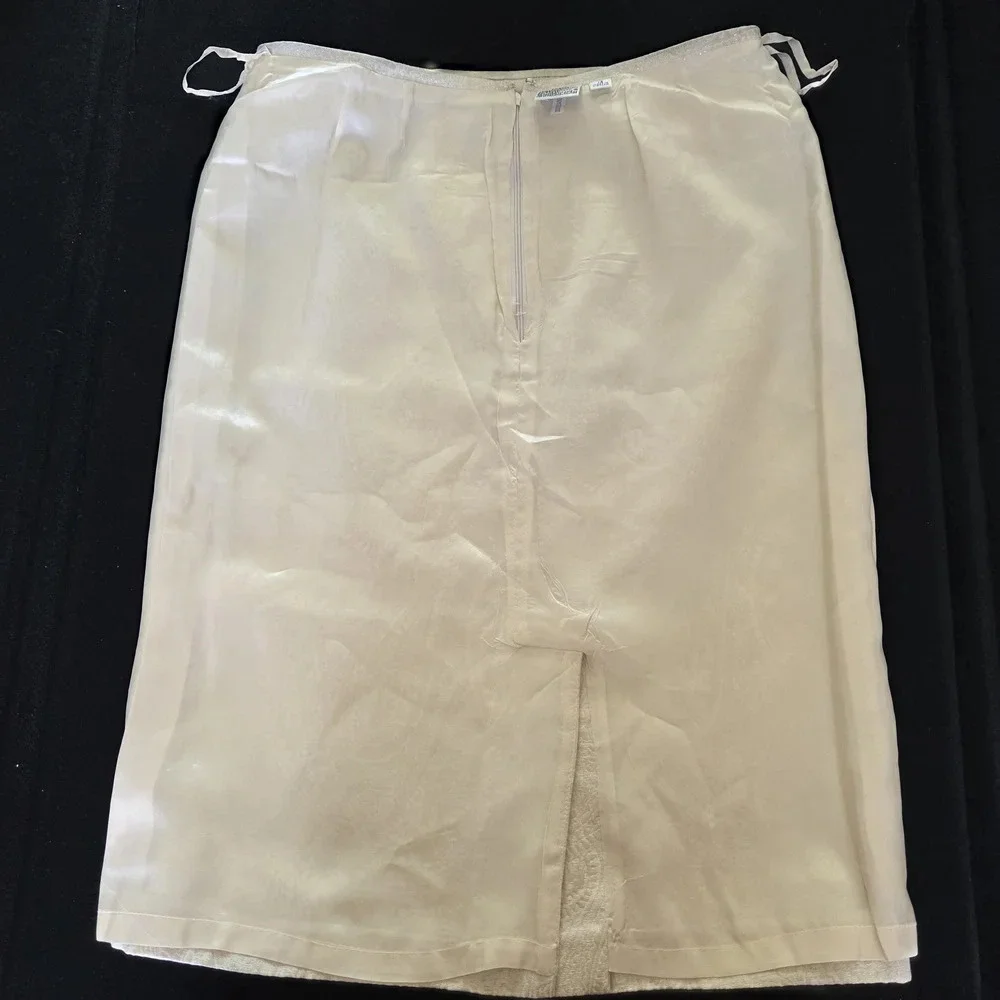 Le Suit Ivory Neutral Paisley Pencil Skirt Size 12